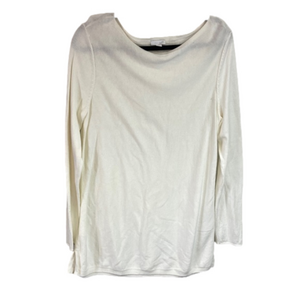 J.Jill Tunic Sweater Top Womens Medium Ivory Boat Neck Long Sleeve